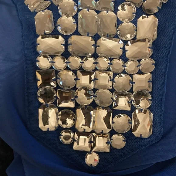 CSC Studio Royal Blue Jeweled Embellished V-Neck - Picture 8 of 8